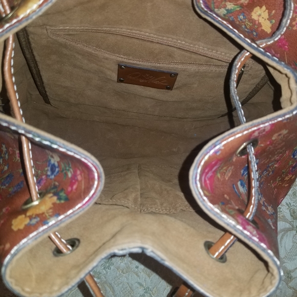 Patricia Nash Leather Floral BackPack/Handbag/Satchel - Picture 4 of 5